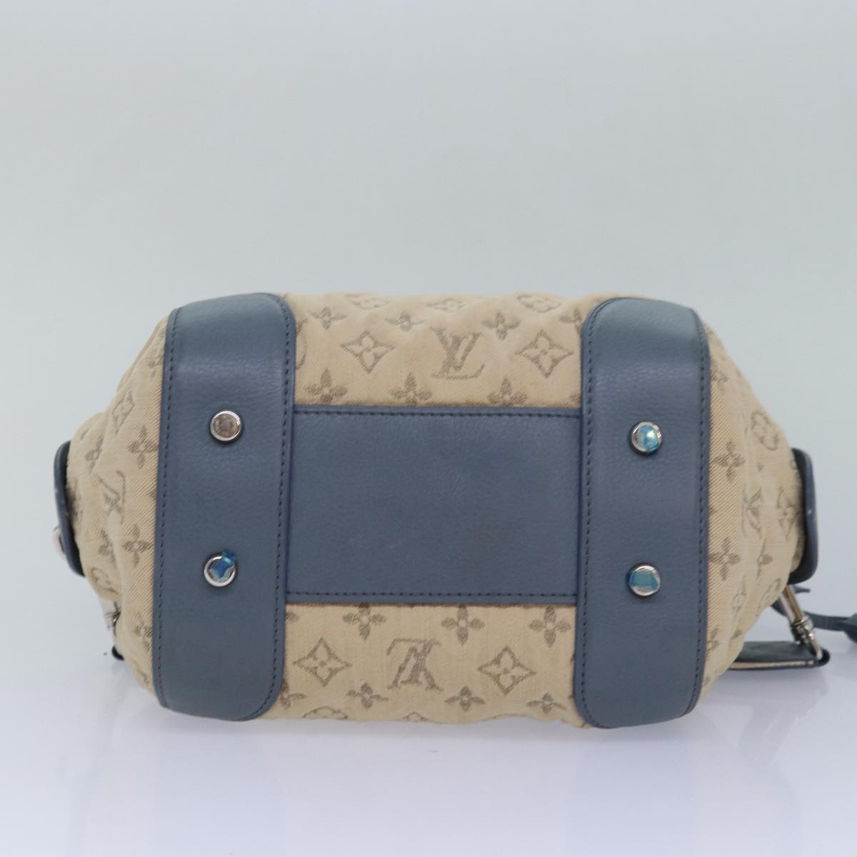 LOUIS VUITTON Monogram denim Pochette round Shoulder Bag Blue M40706 84074