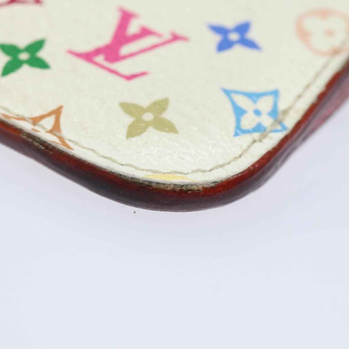 LOUIS VUITTON  Multicolor Pochette ClesNM Coin Purse White M93734 LV 84075