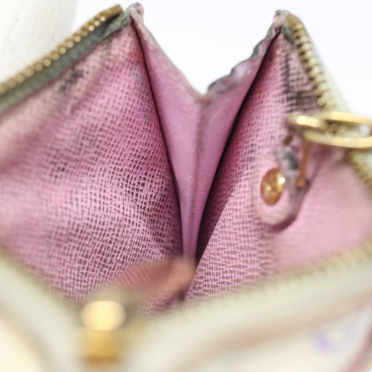 LOUIS VUITTON  Multicolor Pochette ClesNM Coin Purse White M93734 LV 84075