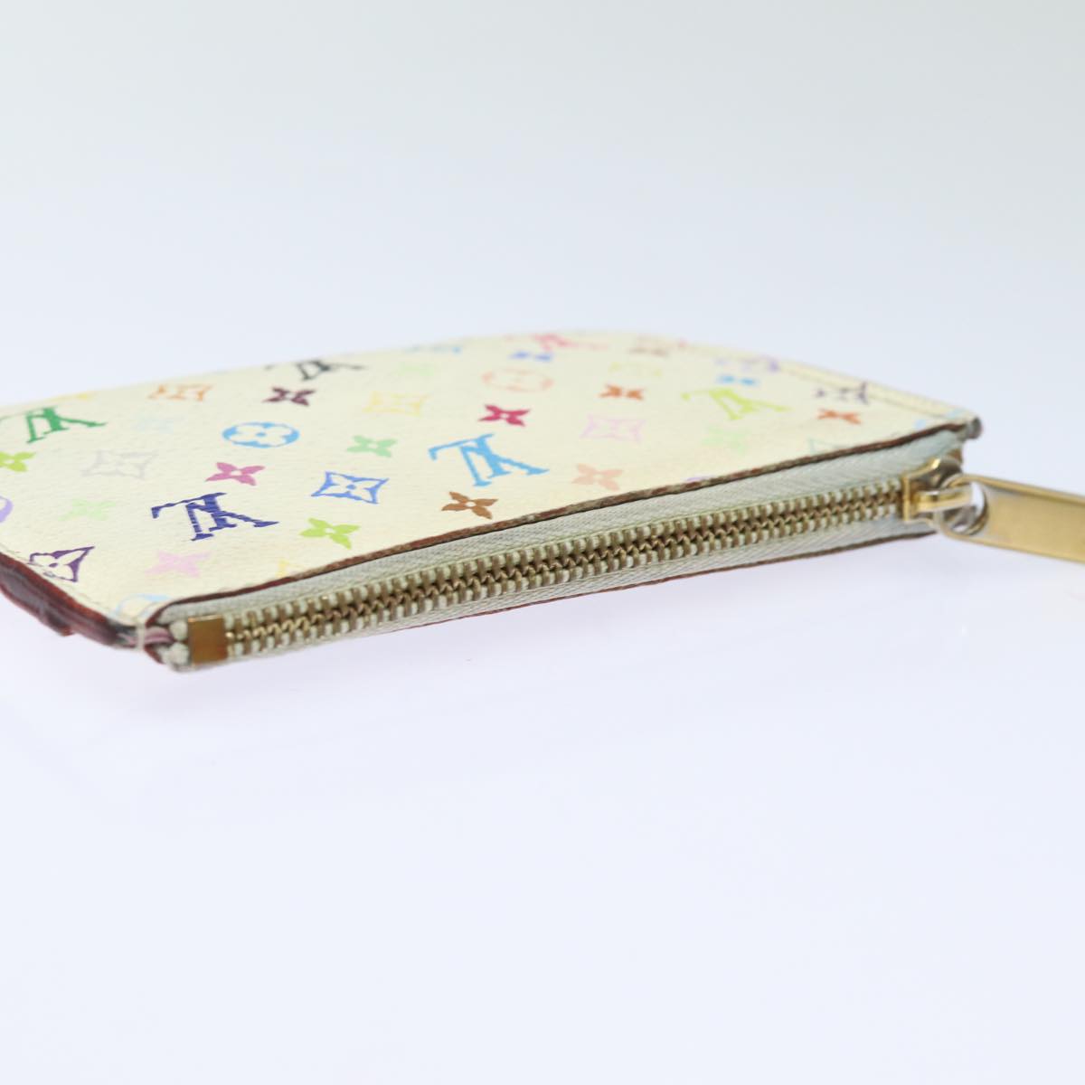 LOUIS VUITTON  Multicolor Pochette ClesNM Coin Purse White M93734 LV 84075