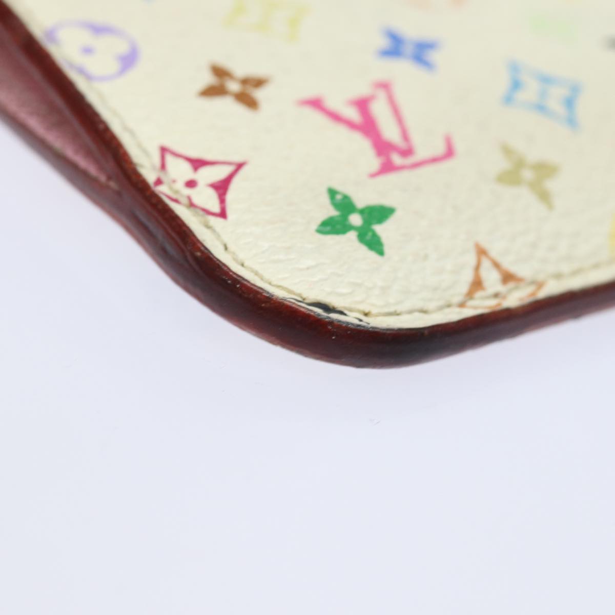 LOUIS VUITTON  Multicolor Pochette ClesNM Coin Purse White M93734 LV 84075