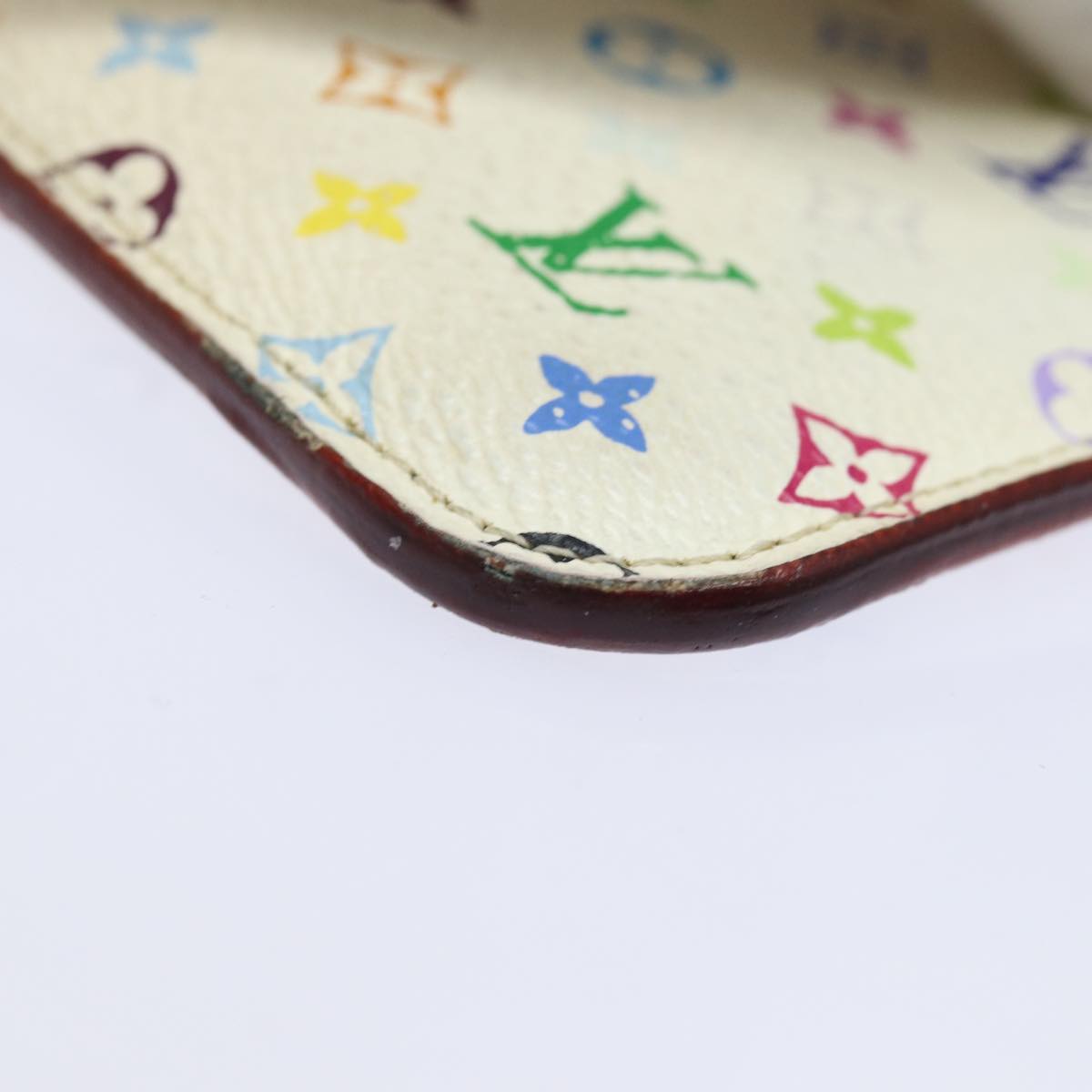 LOUIS VUITTON  Multicolor Pochette ClesNM Coin Purse White M93734 LV 84075