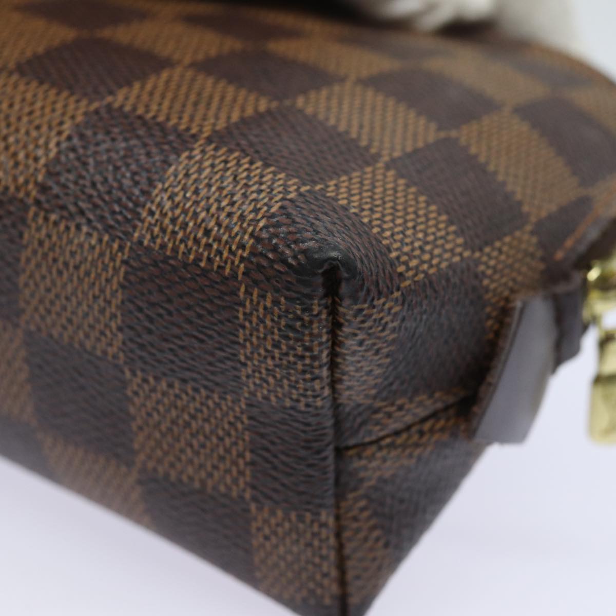 LOUIS VUITTON Damier Ebene Pochette Cosmetic PM Pouch N47516 LV 84089