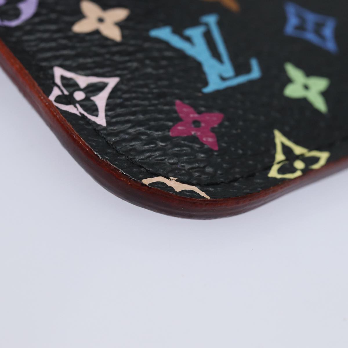 LOUIS VUITTON Multicolor Pochette ClesNM Coin Purse Black M60279 LV 84090