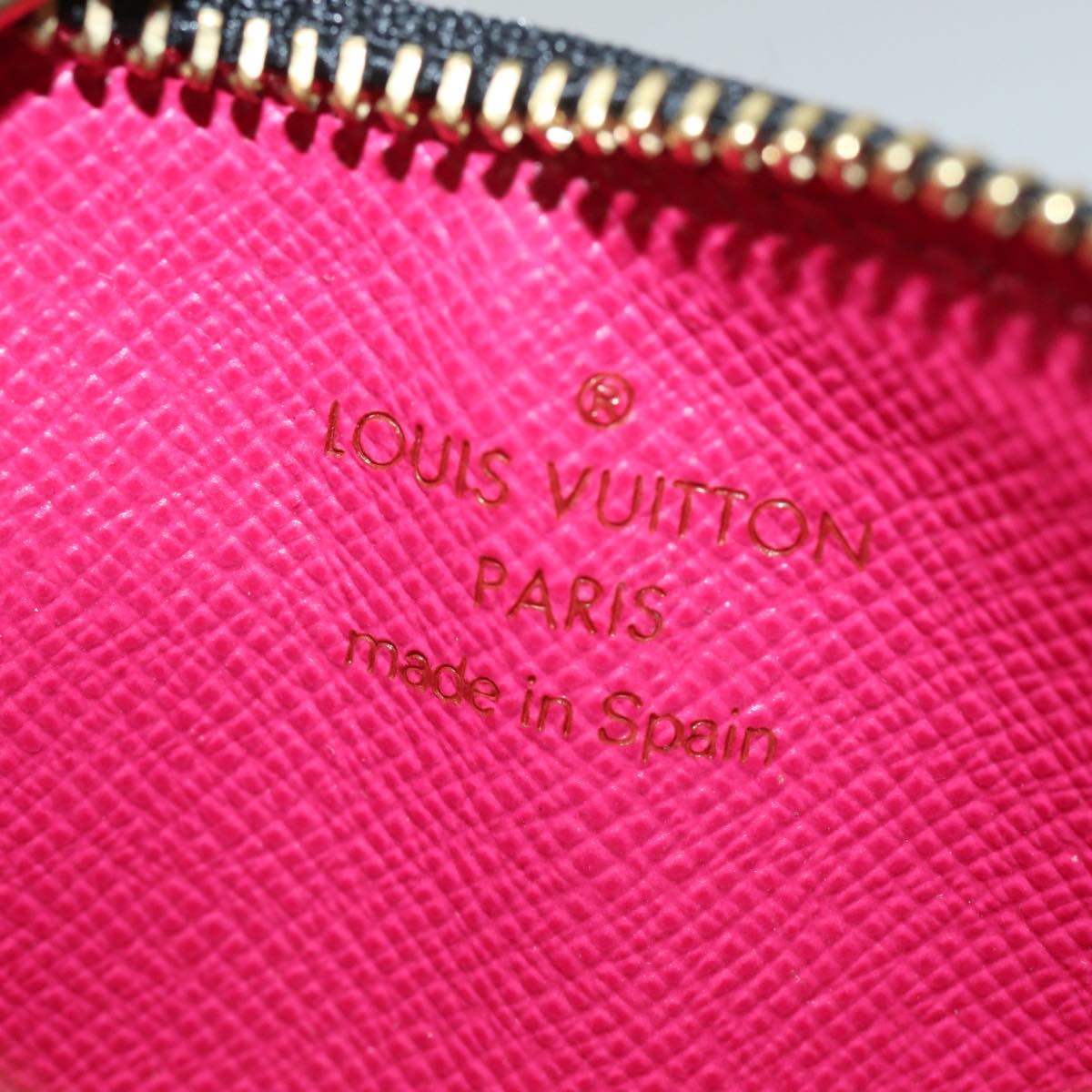 LOUIS VUITTON Multicolor Pochette ClesNM Coin Purse Black M60279 LV 84090