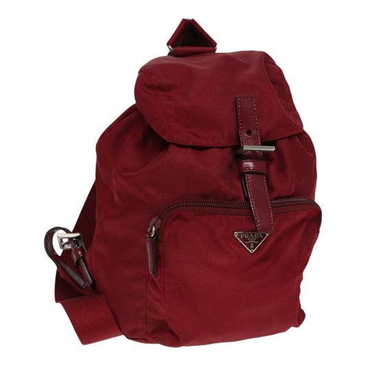 Luxury Prada Backpack Nylon Red Silver  84094