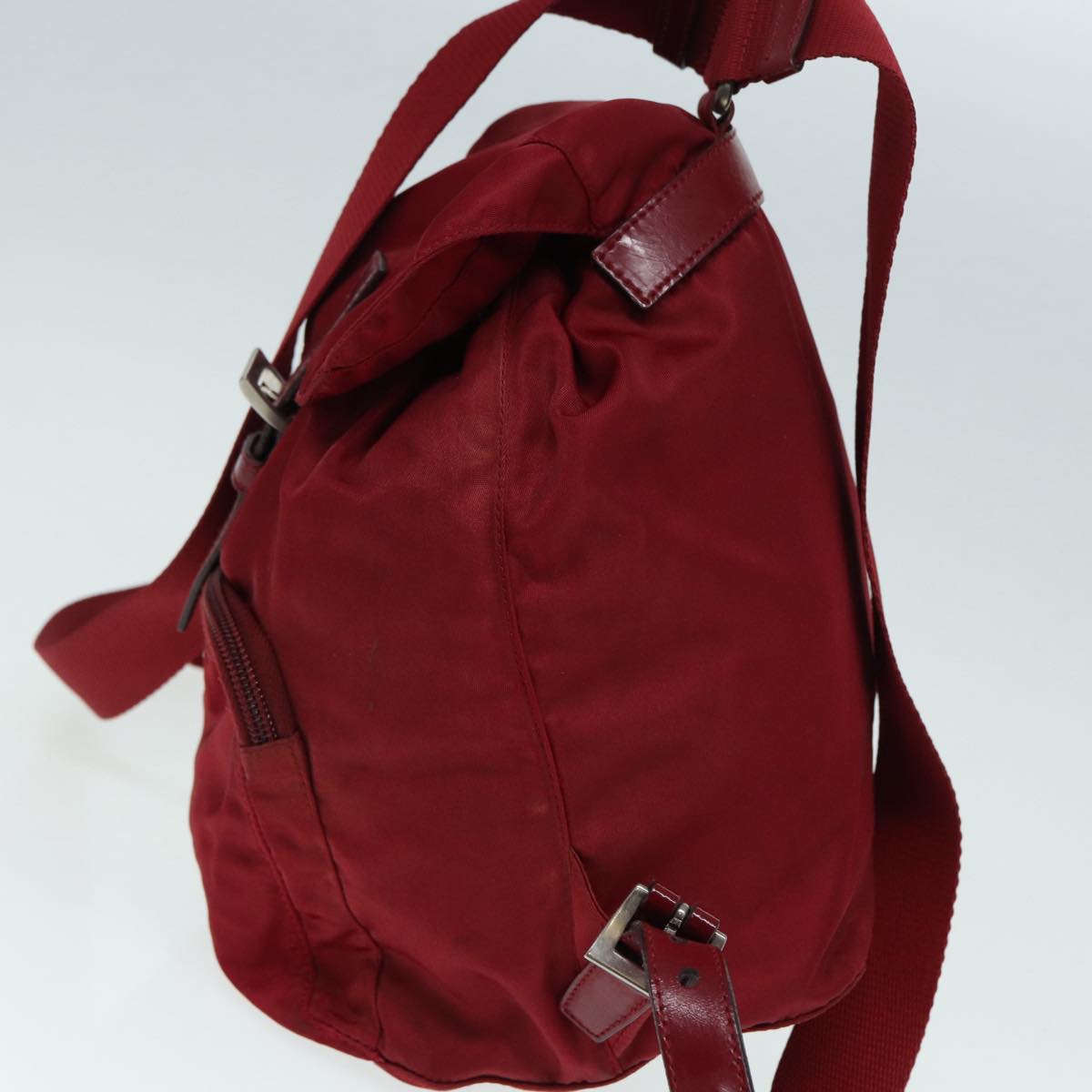 Luxury Prada Backpack Nylon Red Silver  84094