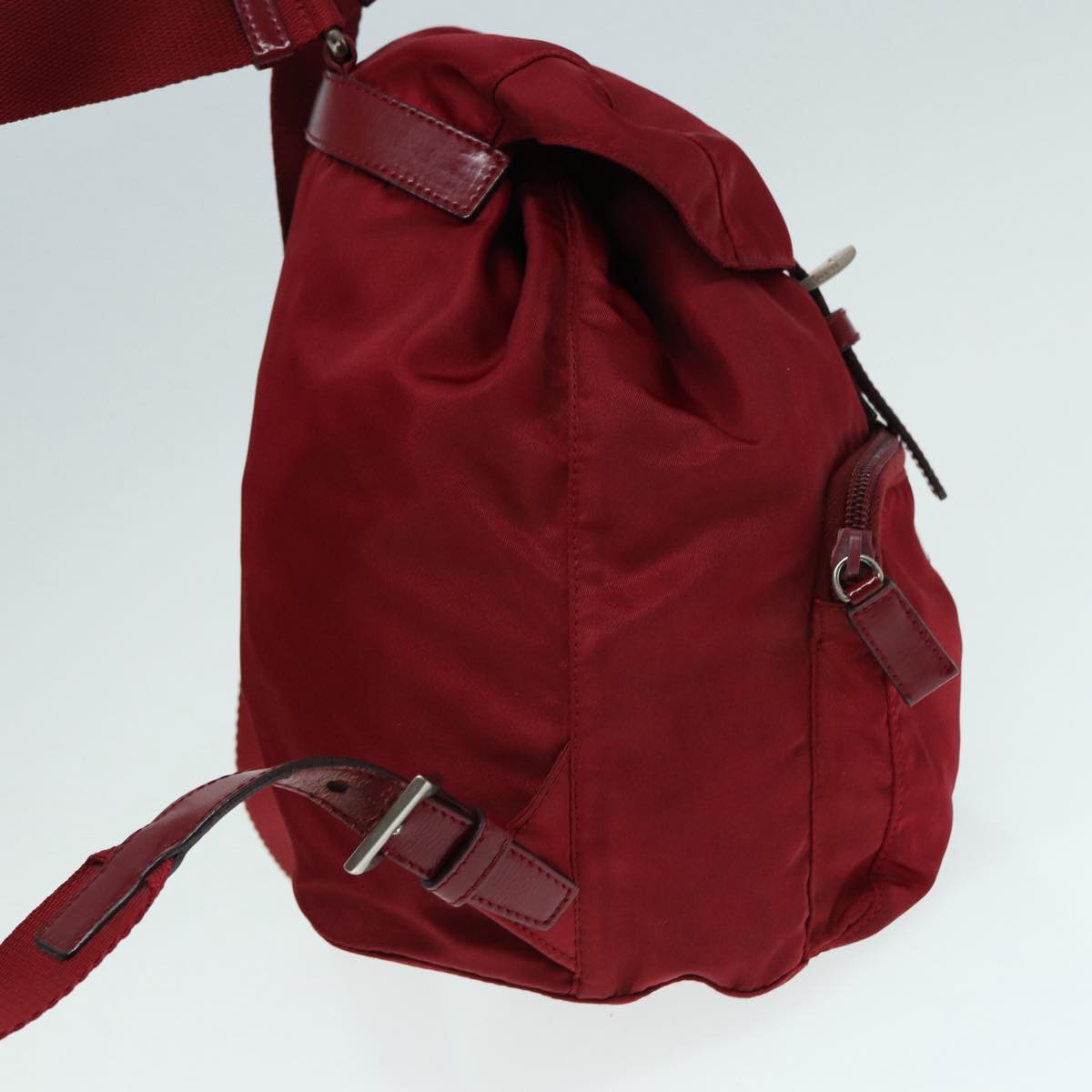Luxury Prada Backpack Nylon Red Silver  84094