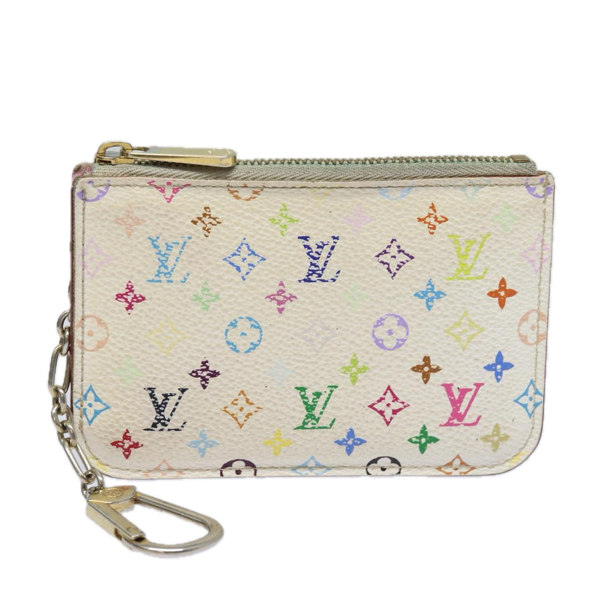 LOUIS VUITTON  Multicolor Pochette ClesNM Coin Purse White M93734 LV 84128