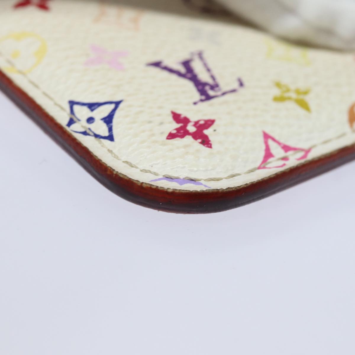 LOUIS VUITTON  Multicolor Pochette ClesNM Coin Purse White M93734 LV 84128