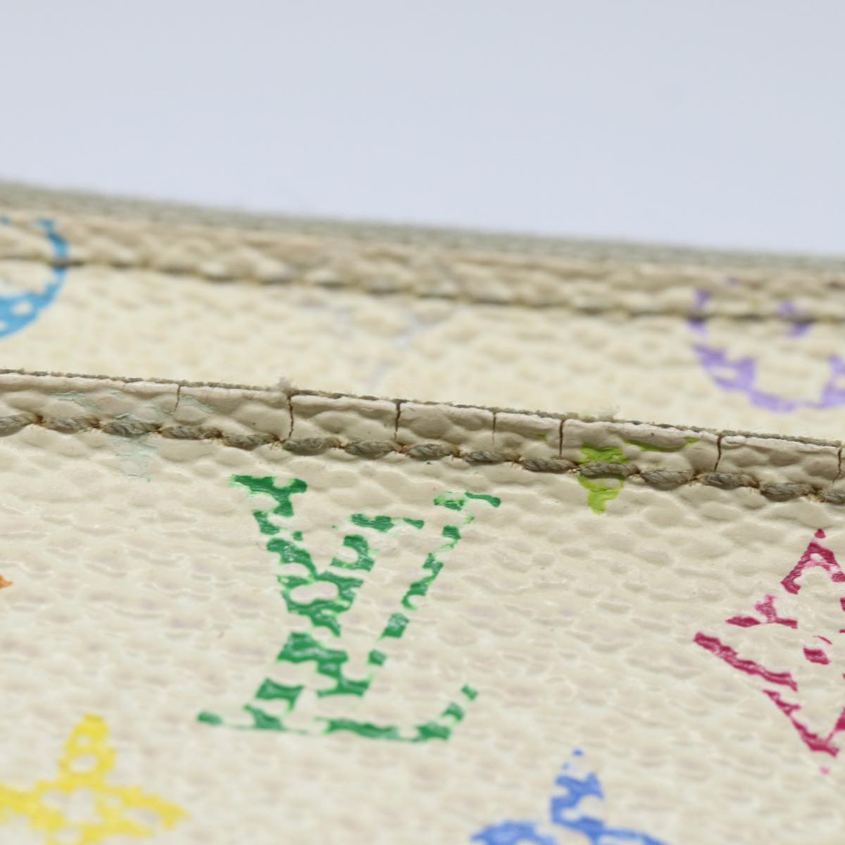 LOUIS VUITTON  Multicolor Pochette ClesNM Coin Purse White M93734 LV 84128