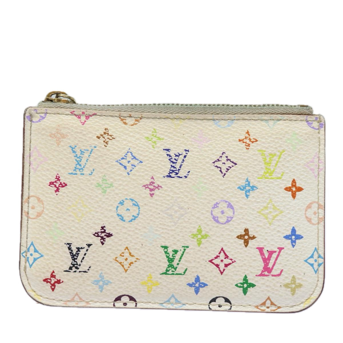 LOUIS VUITTON  Multicolor Pochette ClesNM Coin Purse White M93734 LV 84128