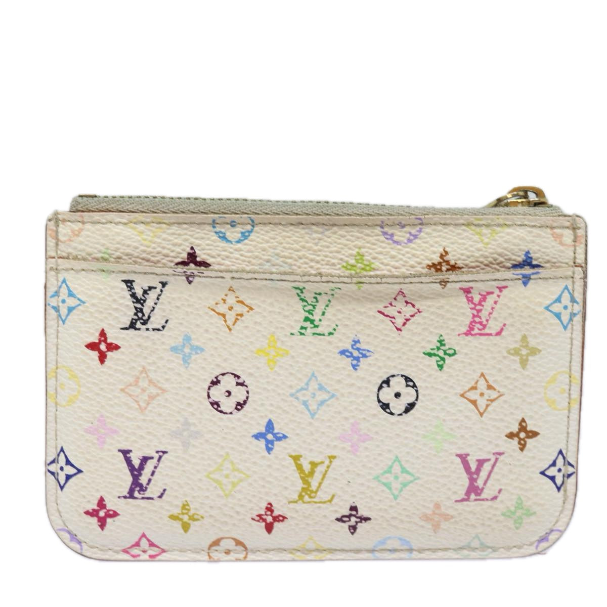 LOUIS VUITTON  Multicolor Pochette ClesNM Coin Purse White M93734 LV 84128
