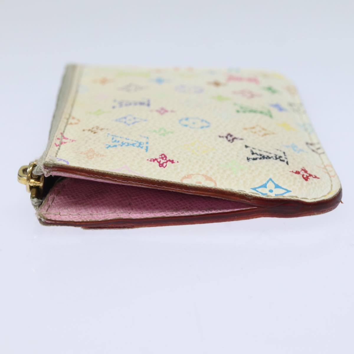 LOUIS VUITTON  Multicolor Pochette ClesNM Coin Purse White M93734 LV 84128