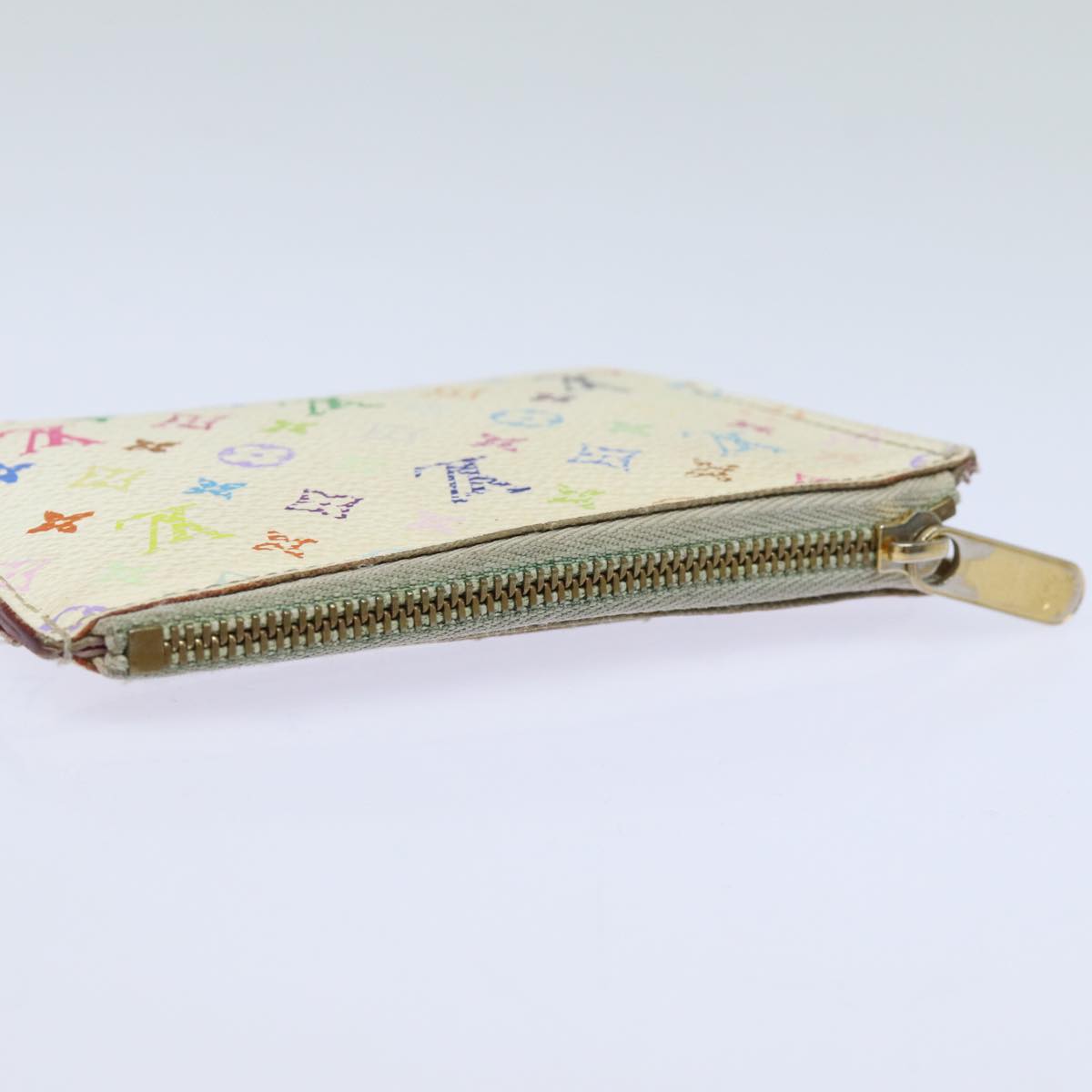 LOUIS VUITTON  Multicolor Pochette ClesNM Coin Purse White M93734 LV 84128
