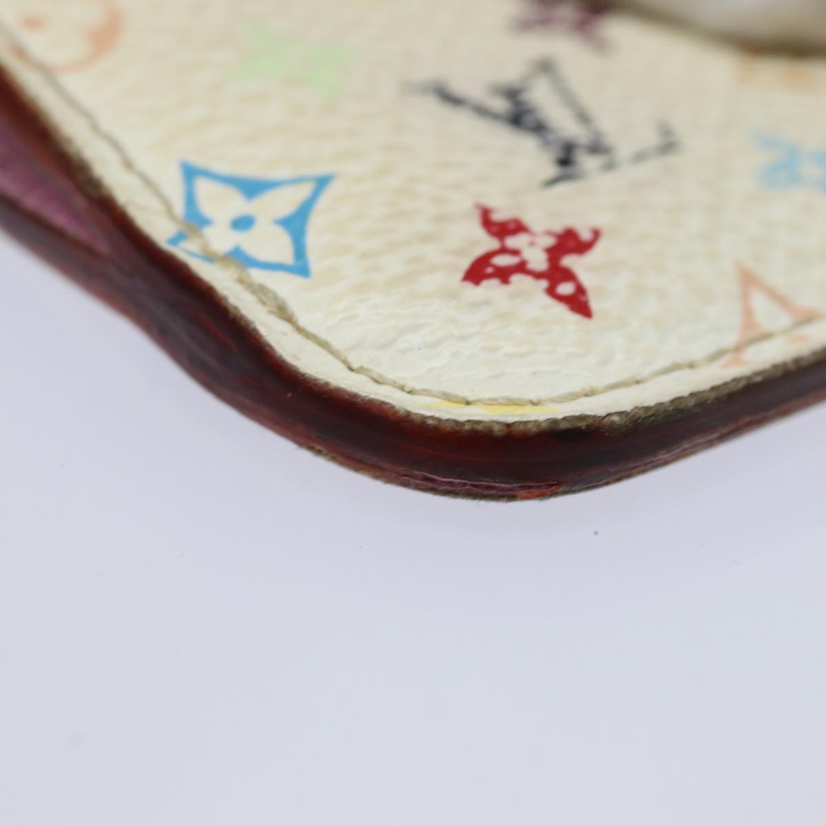 LOUIS VUITTON  Multicolor Pochette ClesNM Coin Purse White M93734 LV 84128
