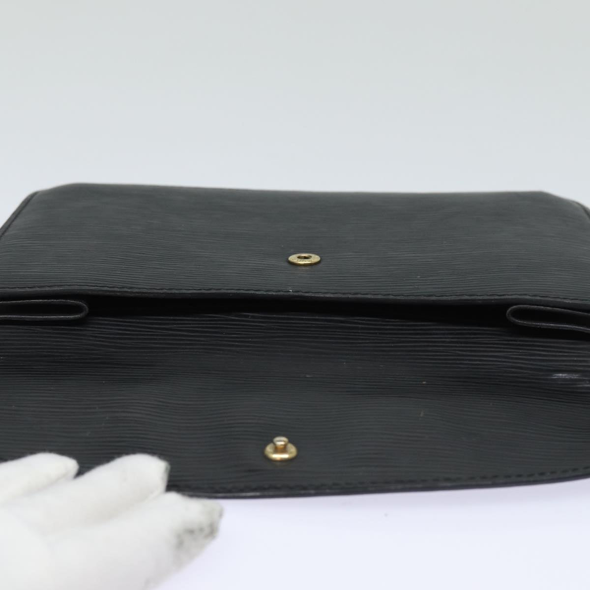 LOUIS VUITTON Epi Montaigne 23 Clutch Bag Black M52662 LV 84140