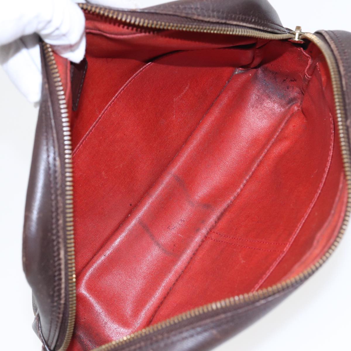 LOUIS VUITTON Damier Ebene Trousse Toilette Clutch Bag N47623 LV 84147