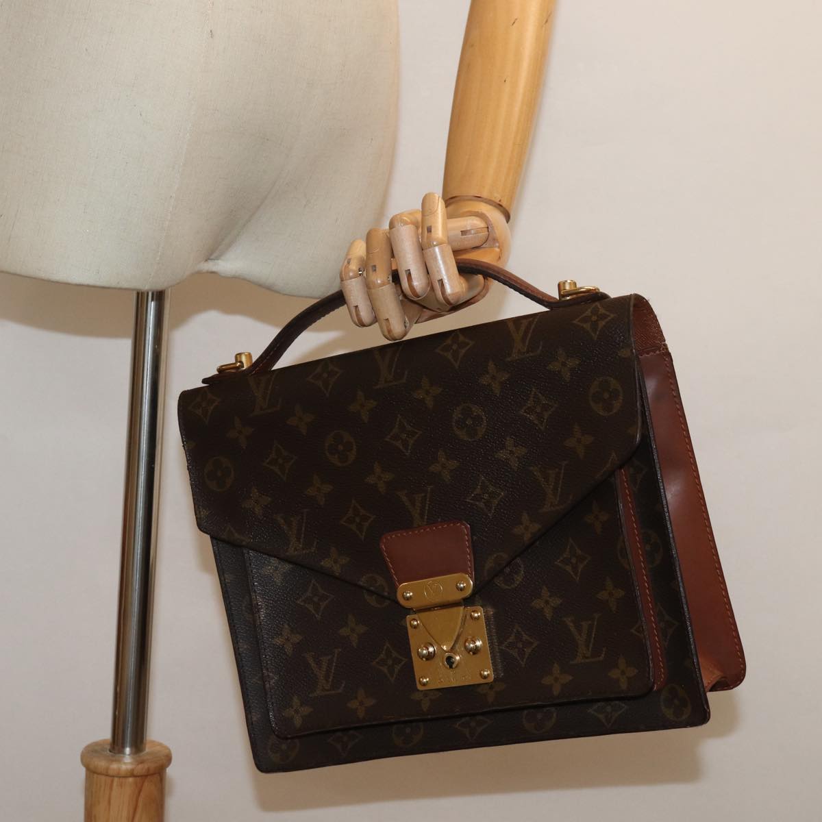LOUIS VUITTON Monogram Monceau 28 Hand Bag 2way M51185 LV 84149