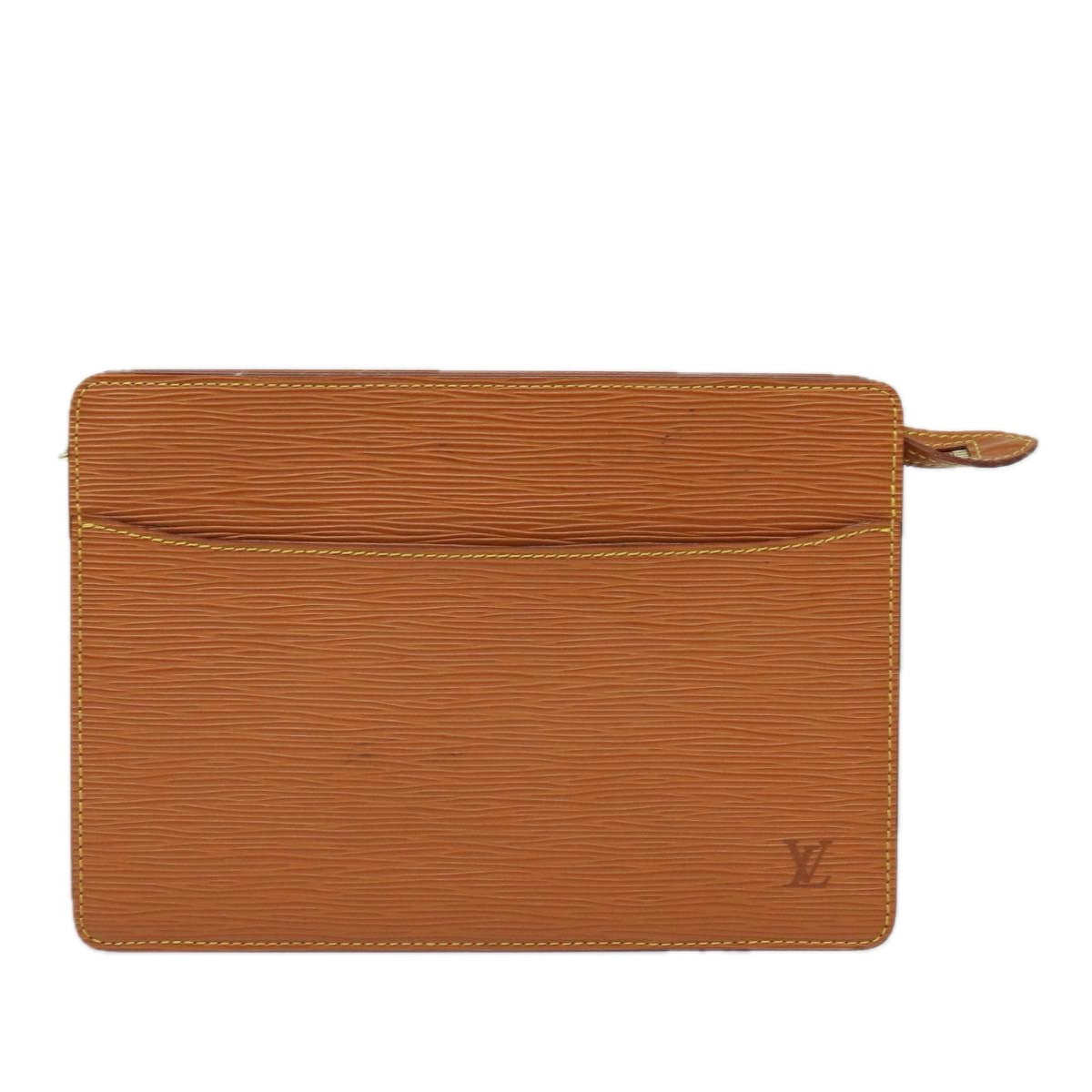 LOUIS VUITTON Epi Pochette Homme Clutch Bag Brown Zipang gold M52528 84157