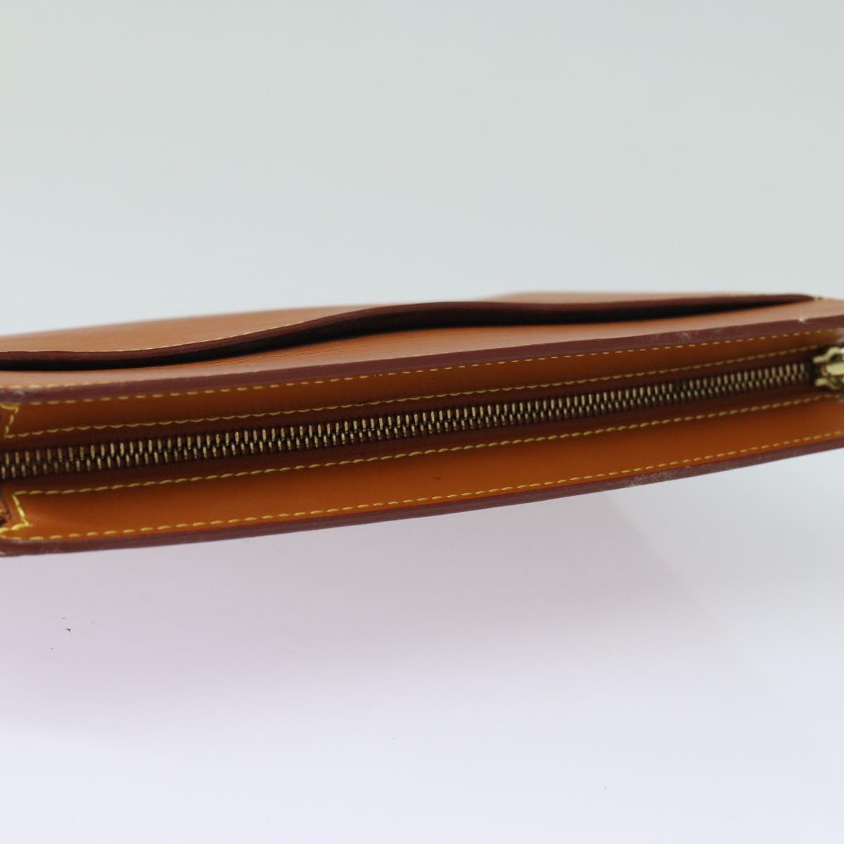 LOUIS VUITTON Epi Pochette Homme Clutch Bag Brown Zipang gold M52528 84157