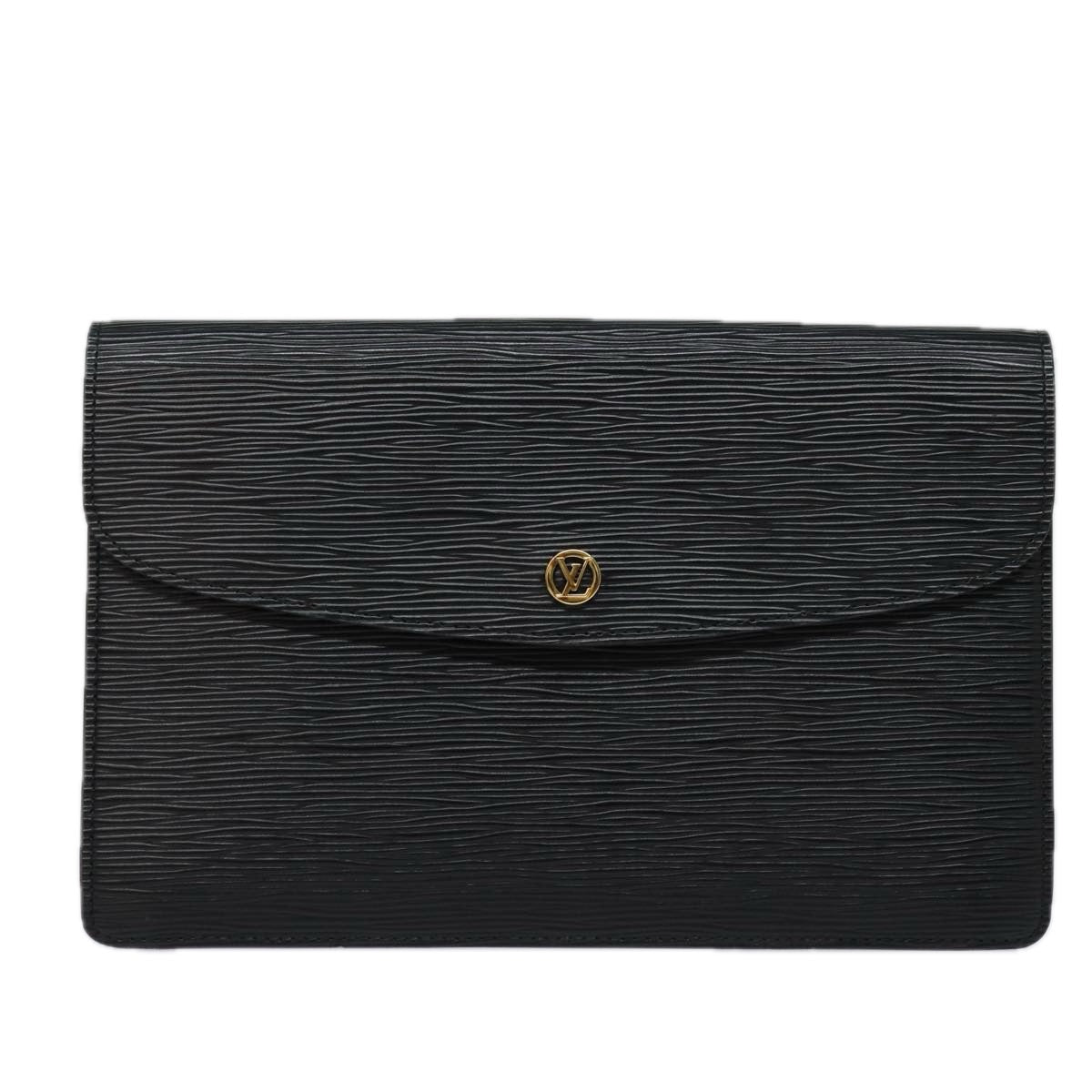 LOUIS VUITTON Epi Montaigne 27 Clutch Bag Black M52652 LV 84158
