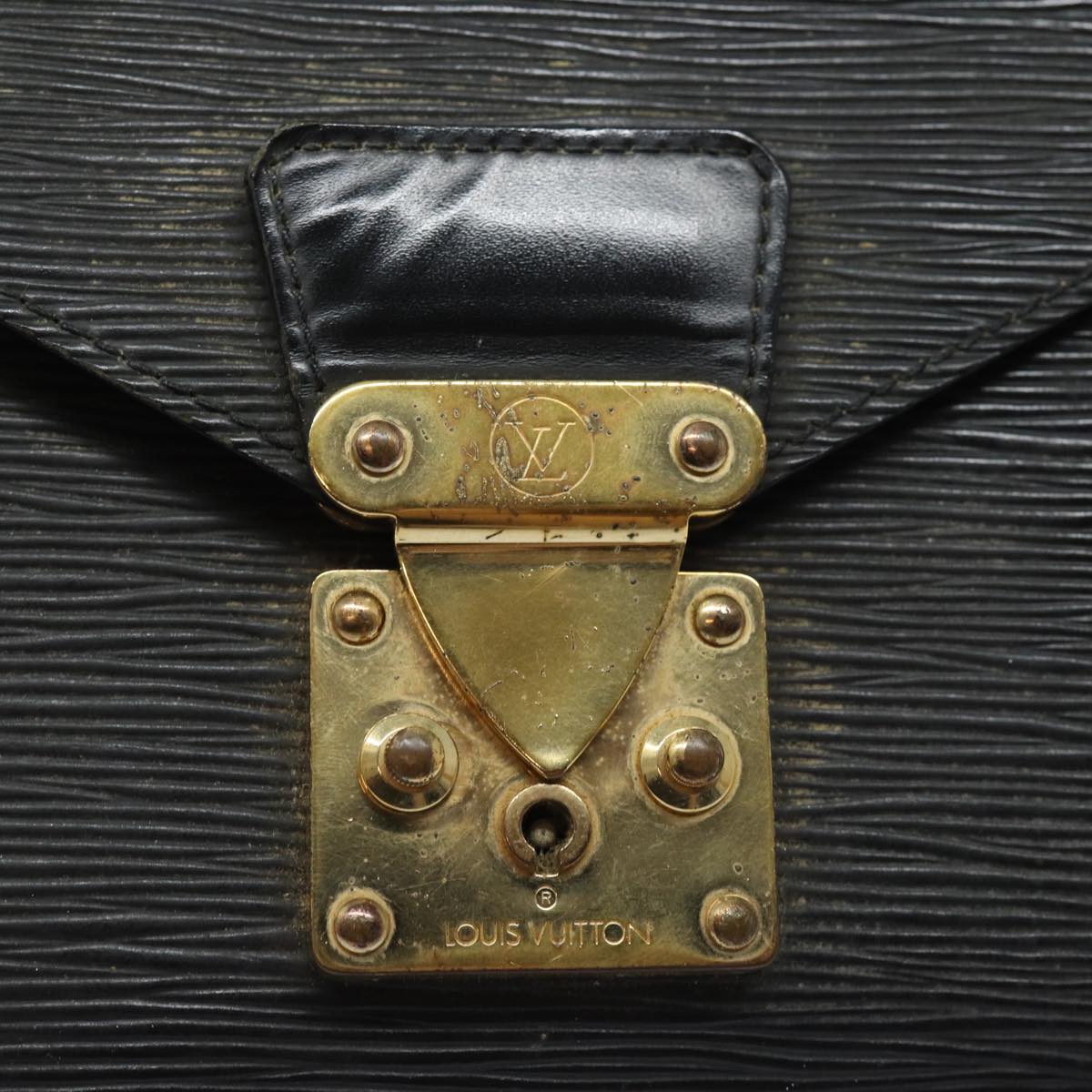 LOUIS VUITTON Epi Serie Dragonne Hand Bag Black Noir M52612 LV 84159