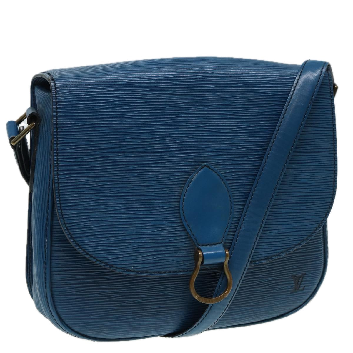 LOUIS VUITTON Epi Saint Cloud GM Shoulder Bag Toledo Blue M52195 LV 84160