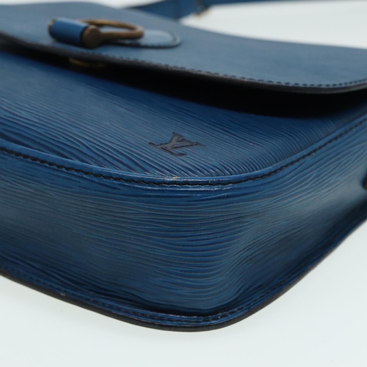 LOUIS VUITTON Epi Saint Cloud GM Shoulder Bag Toledo Blue M52195 LV 84160