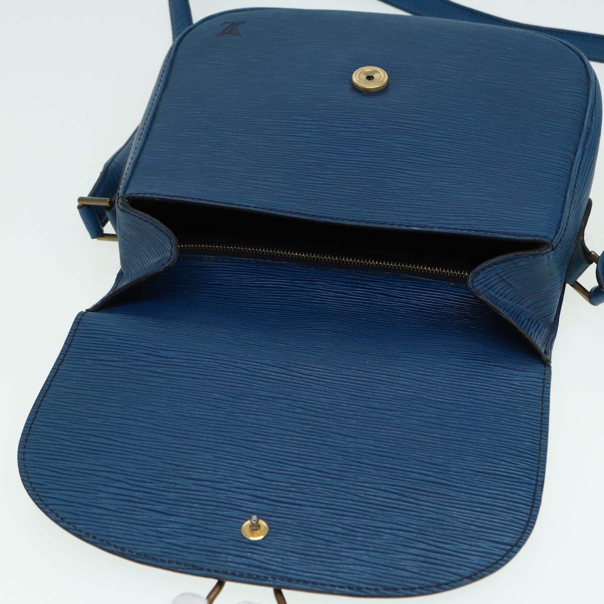 LOUIS VUITTON Epi Saint Cloud GM Shoulder Bag Toledo Blue M52195 LV 84160
