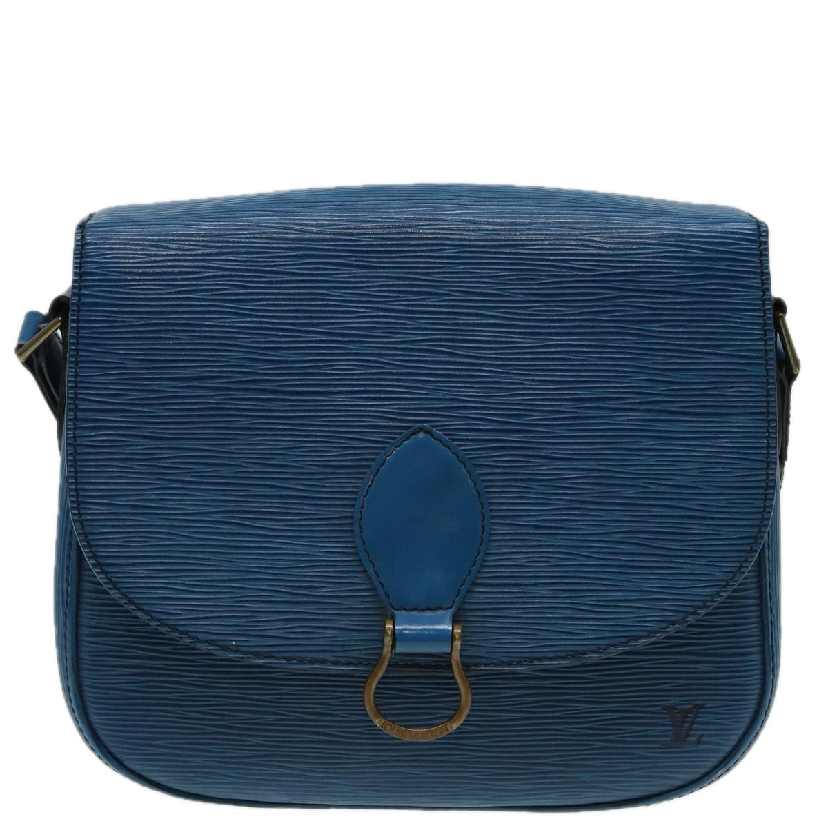 LOUIS VUITTON Epi Saint Cloud GM Shoulder Bag Toledo Blue M52195 LV 84160