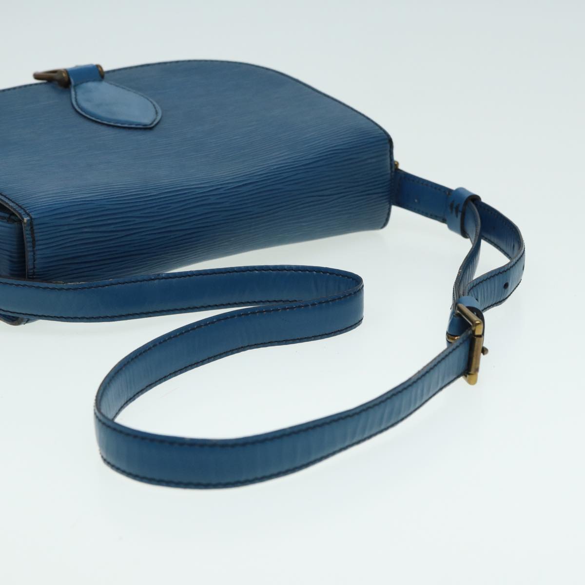 LOUIS VUITTON Epi Saint Cloud GM Shoulder Bag Toledo Blue M52195 LV 84160