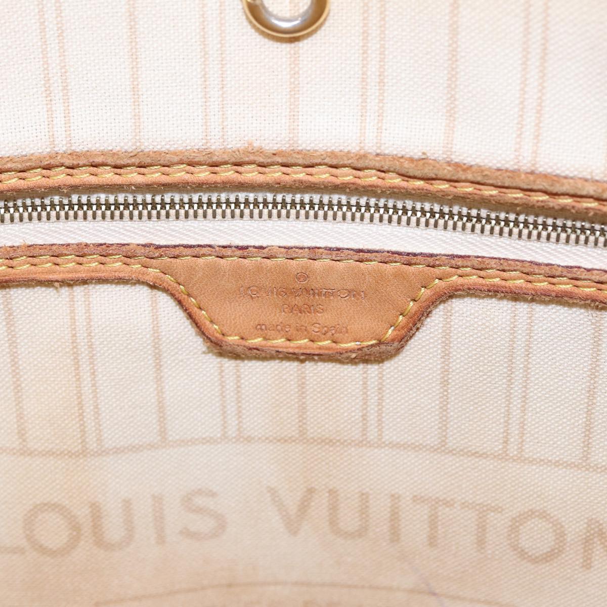 LOUIS VUITTON Damier Azur Neverfull MM Tote Bag N41605 LV 84162