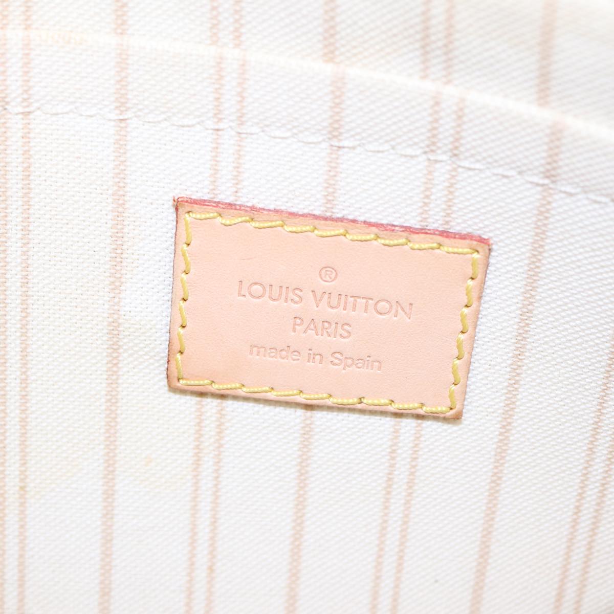 LOUIS VUITTON Damier Azur Neverfull MM Tote Bag N41605 LV 84162
