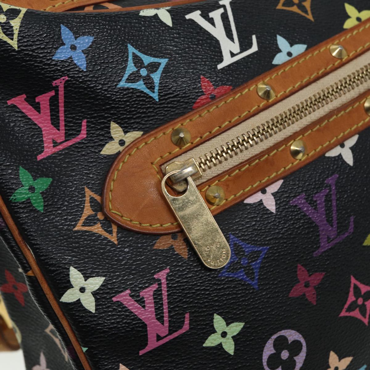 LOUIS VUITTON Monogram Multicolor Boulogne Shoulder Bag Black M92638 84165