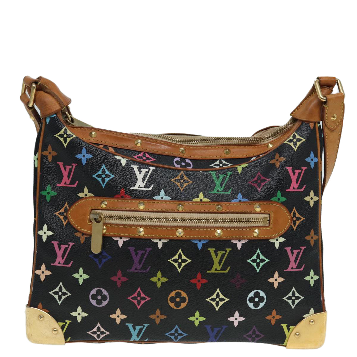LOUIS VUITTON Monogram Multicolor Boulogne Shoulder Bag Black M92638 84165