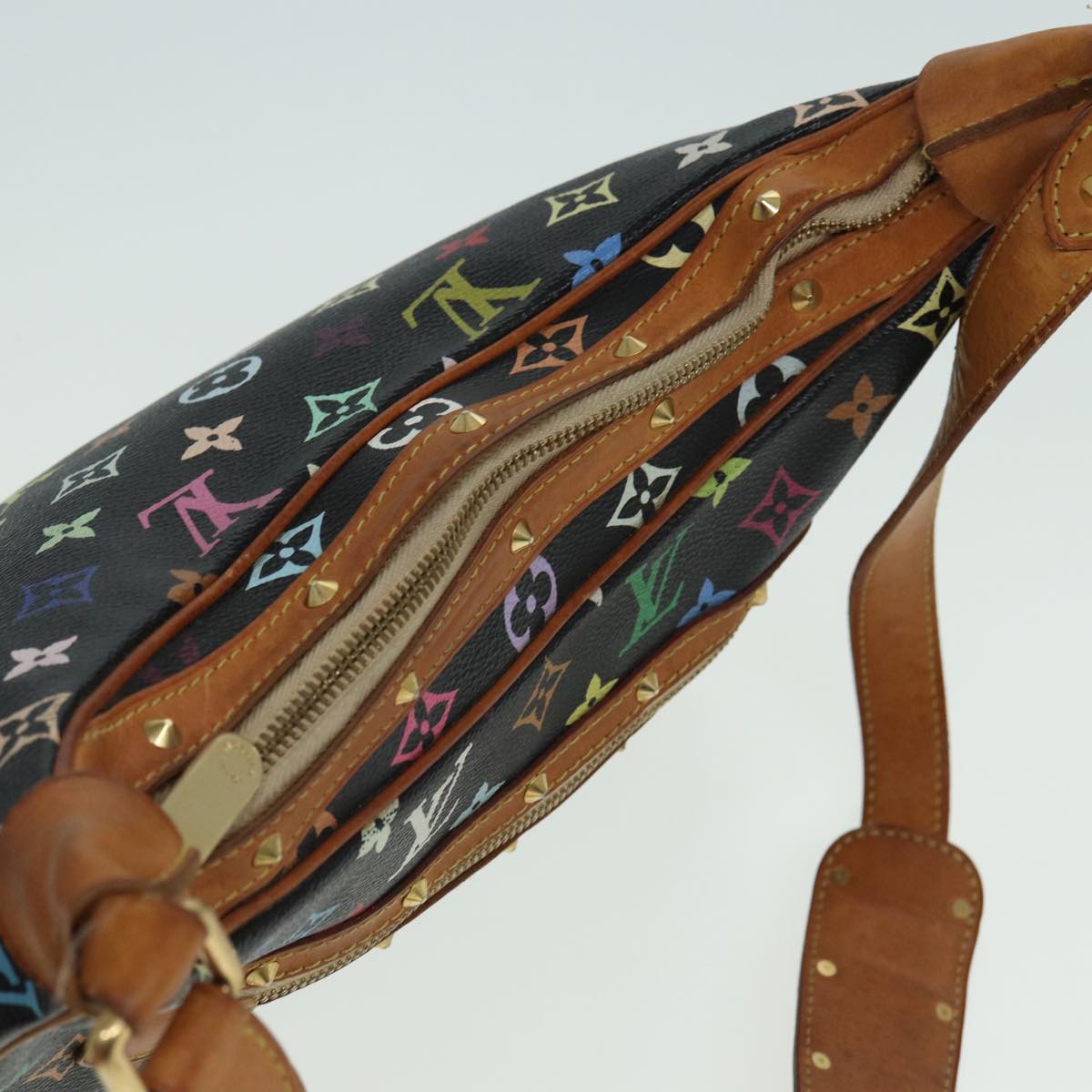 LOUIS VUITTON Monogram Multicolor Boulogne Shoulder Bag Black M92638 84165
