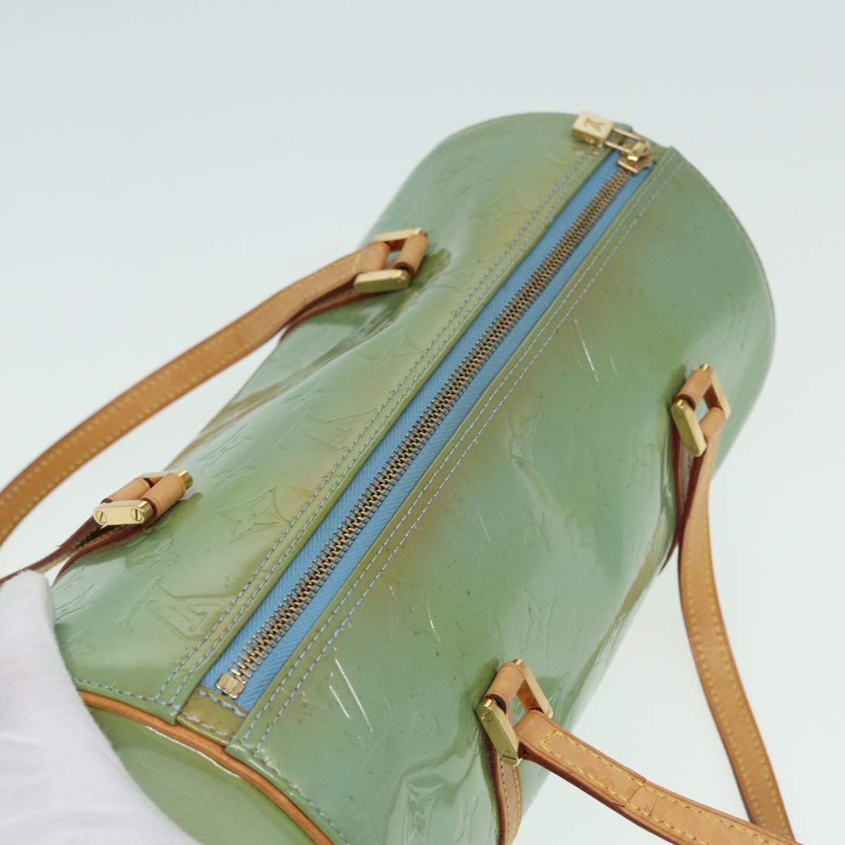 LOUIS VUITTON Monogram Vernis Bedford Hand Bag Baby Blue M91007 LV 84173
