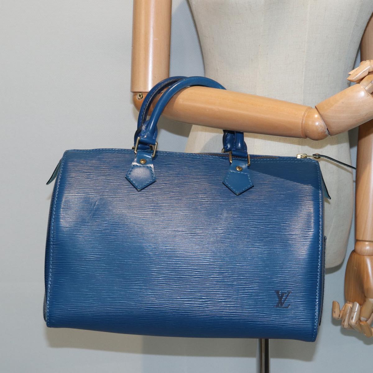 LOUIS VUITTON Epi Speedy 30 Hand Bag Toledo Blue M43005 LV 84183