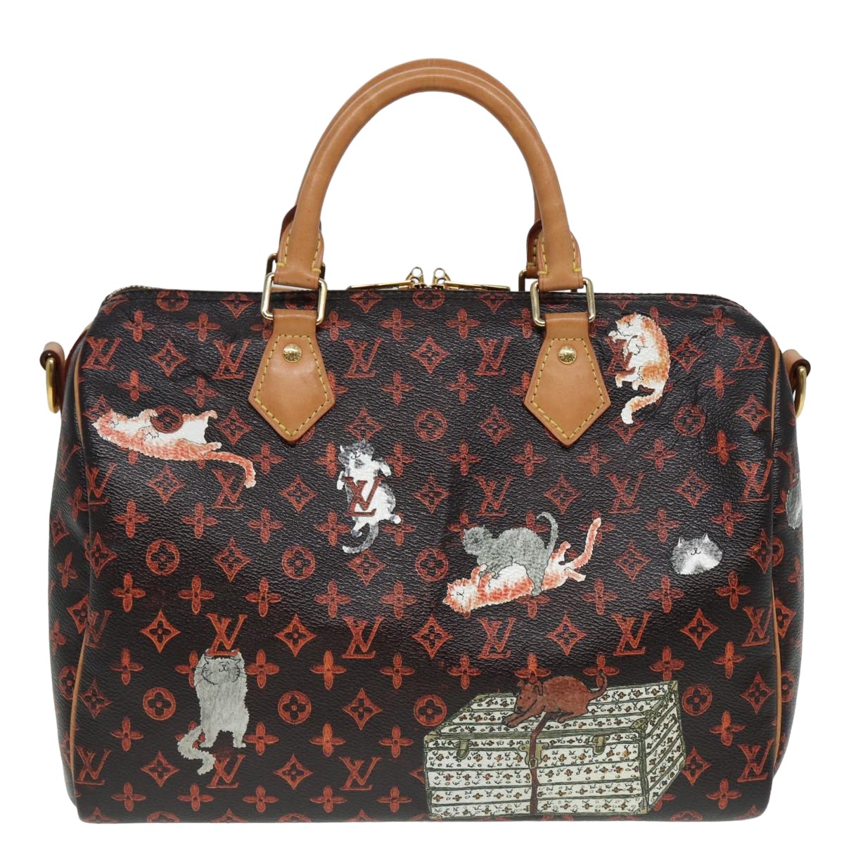 LOUIS VUITTON Catgram Speedy Bandouliere 30 Hand Bag Brown M44401 LV 84188