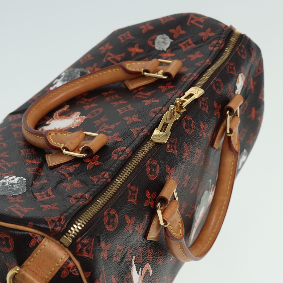 LOUIS VUITTON Catgram Speedy Bandouliere 30 Hand Bag Brown M44401 LV 84188
