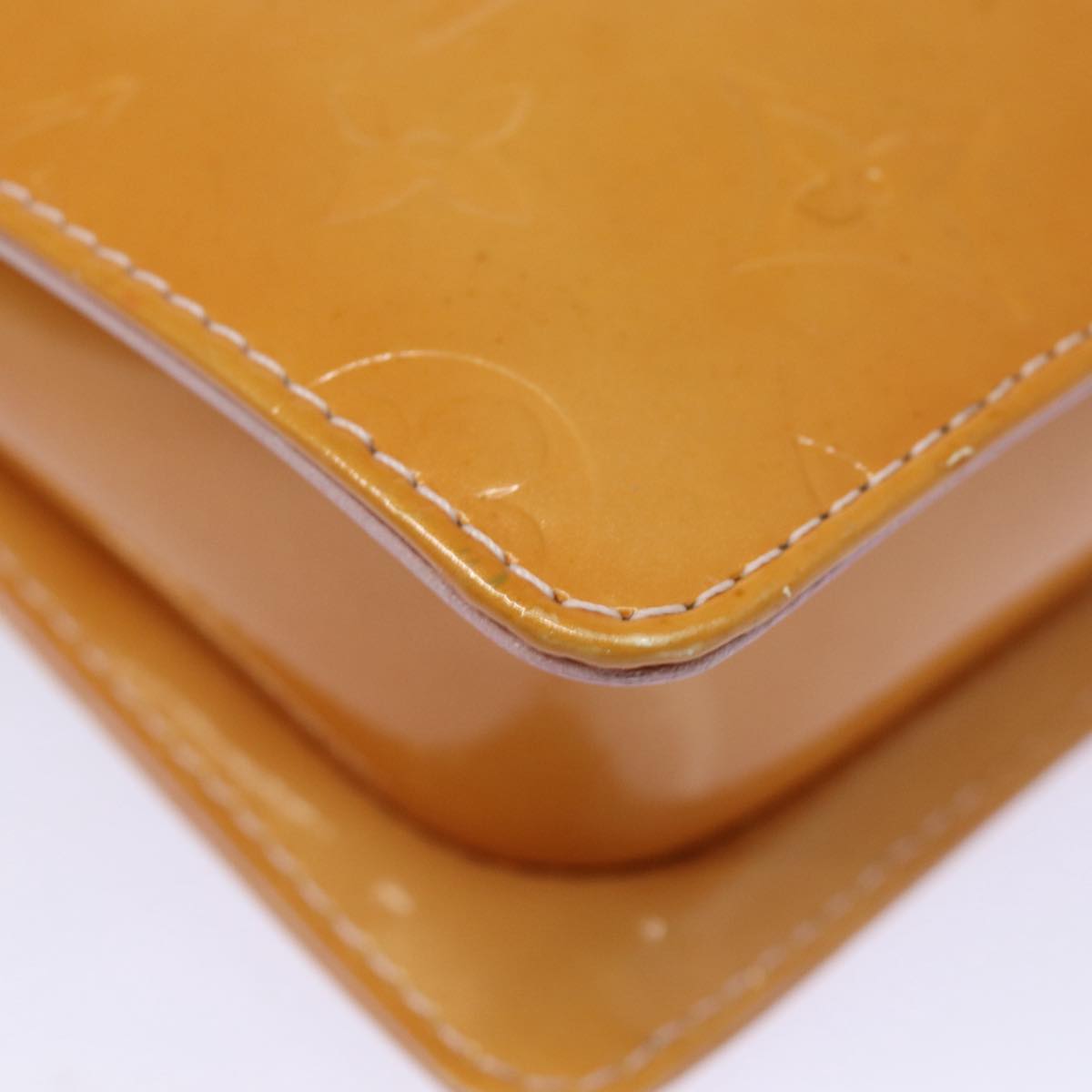 LOUIS VUITTON Monogram Vernis Motto Pouch Marshmallow Pink M91312 LV 84288