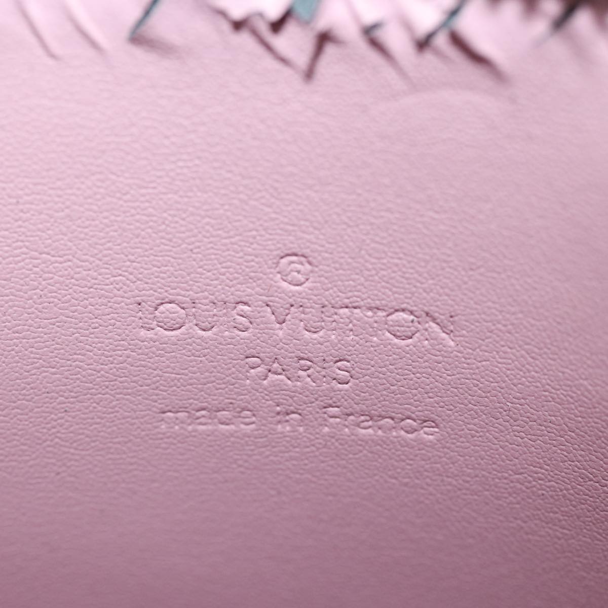LOUIS VUITTON Monogram Vernis Motto Pouch Marshmallow Pink M91312 LV 84288