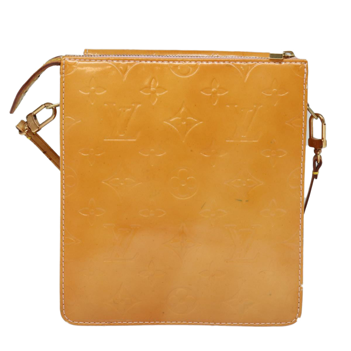 LOUIS VUITTON Monogram Vernis Motto Pouch Marshmallow Pink M91312 LV 84288