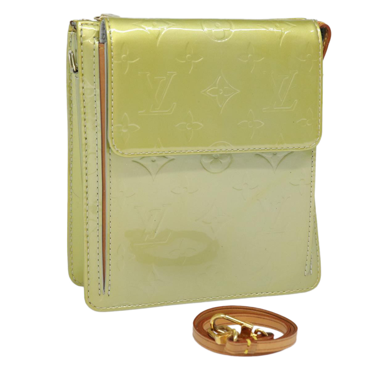 LOUIS VUITTON Monogram Vernis Motto Accessory Pouch Gris M91030 LV 84289