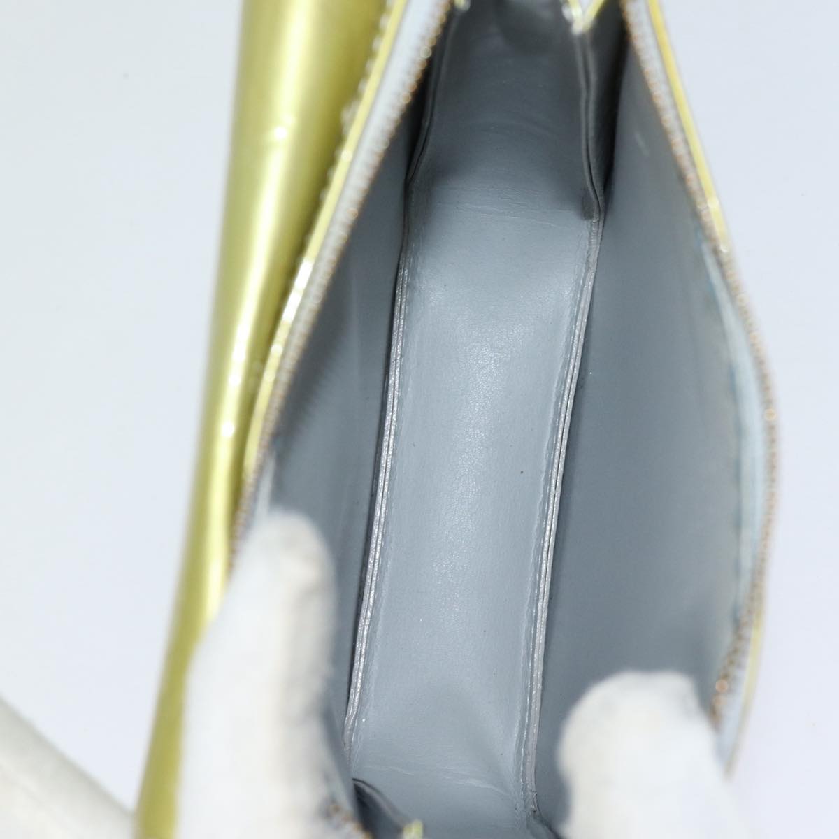 LOUIS VUITTON Monogram Vernis Motto Accessory Pouch Gris M91030 LV 84289