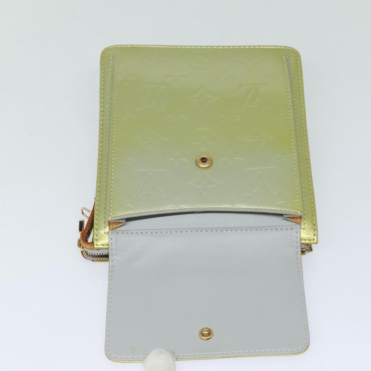 LOUIS VUITTON Monogram Vernis Motto Accessory Pouch Gris M91030 LV 84289