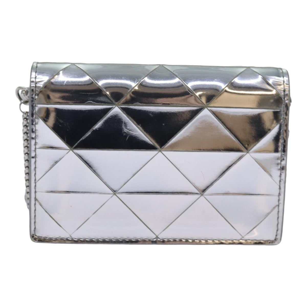 Luxury Prada Shoulder Pouch Triangle Panel Silver  84299