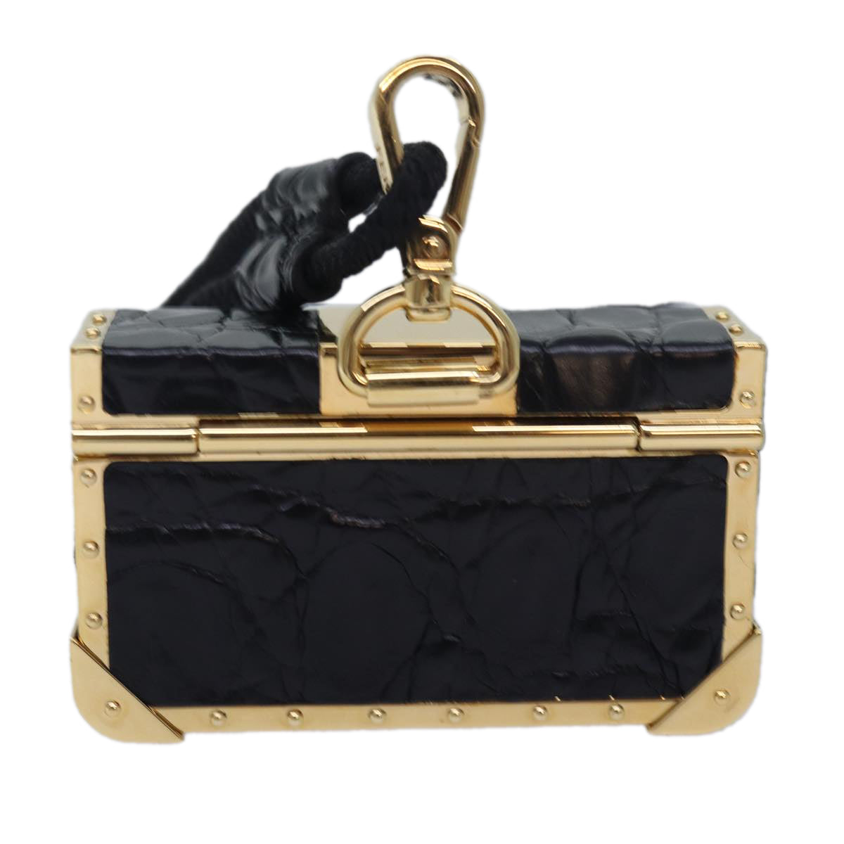 Luxury Fendi Lip case Shoulder Bag Leather Black Gold84300