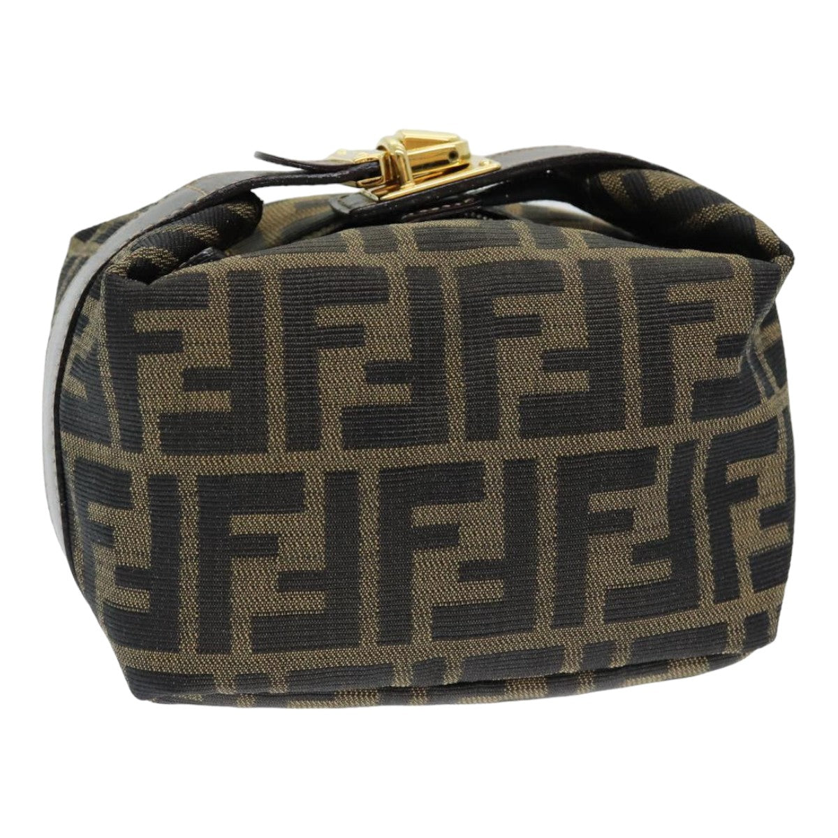 Luxury Fendi Zucca Canvas Vanity Pouch Brown Black84312